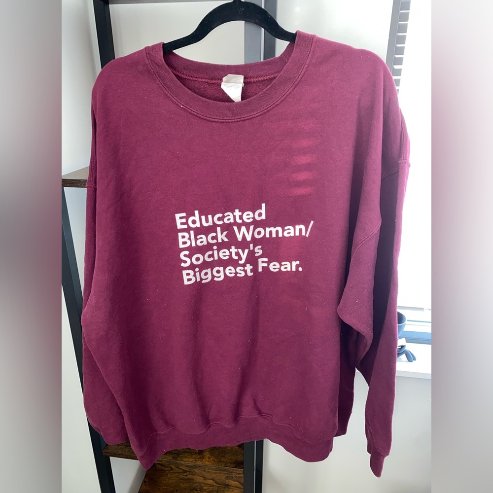 Maroon Educated Black Woman Crewneck